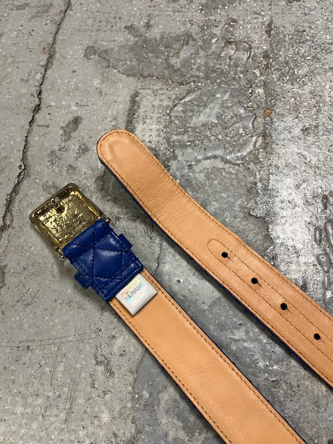 2000s Dolce & Gabbana Navy Leather Belt ifzzhpK 4
