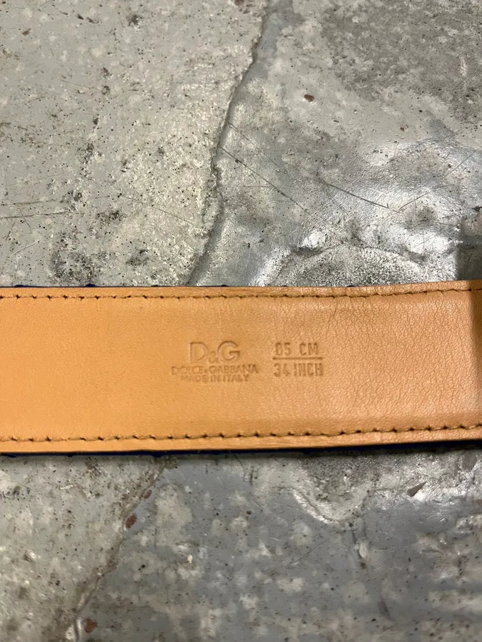 2000s Dolce & Gabbana Navy Leather Belt ifzzhpK 6