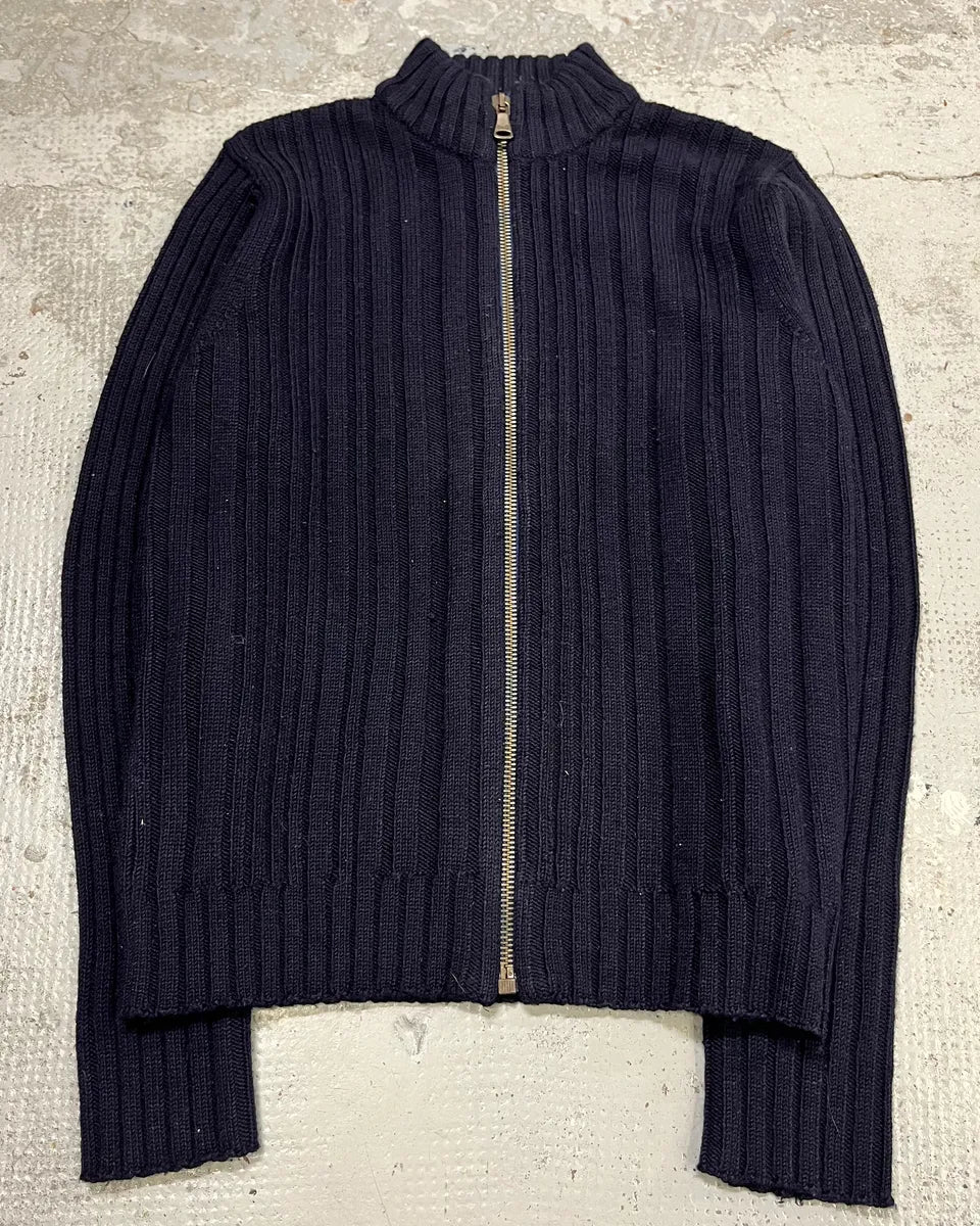 2000s Dolce & Gabbana Navy Minimalist Zip-Up Sweater ZxxRDpB 3