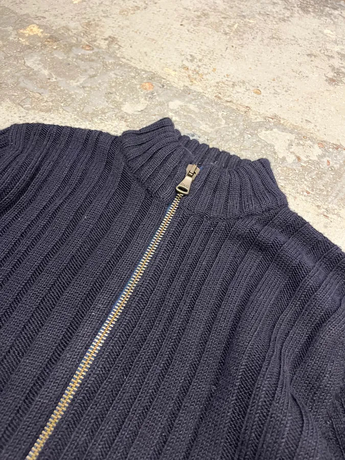 2000s Dolce & Gabbana Navy Minimalist Zip-Up Sweater ZxxRDpB 4
