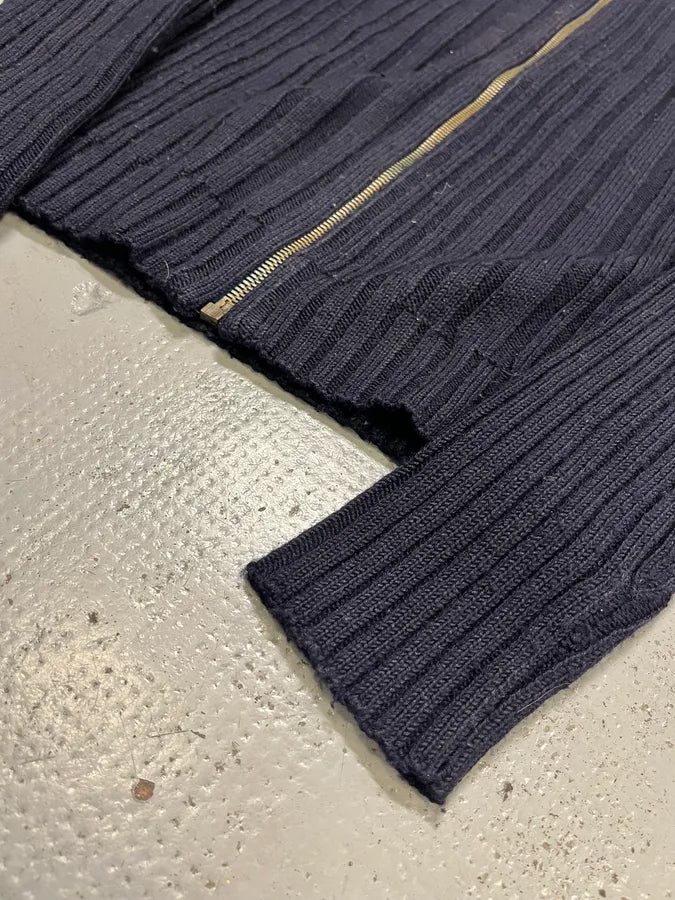 2000s Dolce & Gabbana Navy Minimalist Zip-Up Sweater ZxxRDpB 5