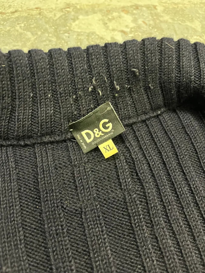 2000s Dolce & Gabbana Navy Minimalist Zip-Up Sweater ZxxRDpB 8