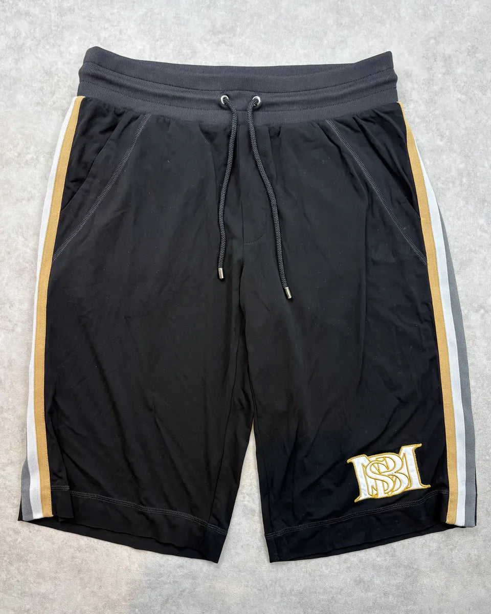2000s Dolce & Gabbana Black Nylon Logo Striped Shorts XlETErZ 0