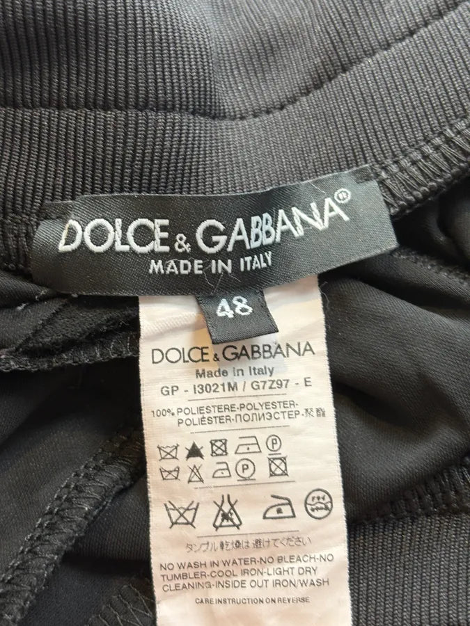 2000s Dolce & Gabbana Black Nylon Logo Striped Shorts XlETErZ 9