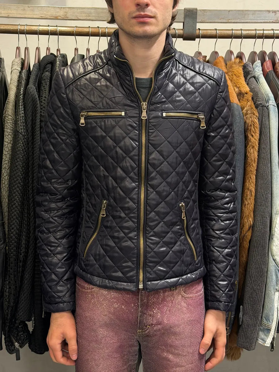 2000s Dolce & Gabbana Dark Purple Nylon Quilted Jacket AViotMV 1