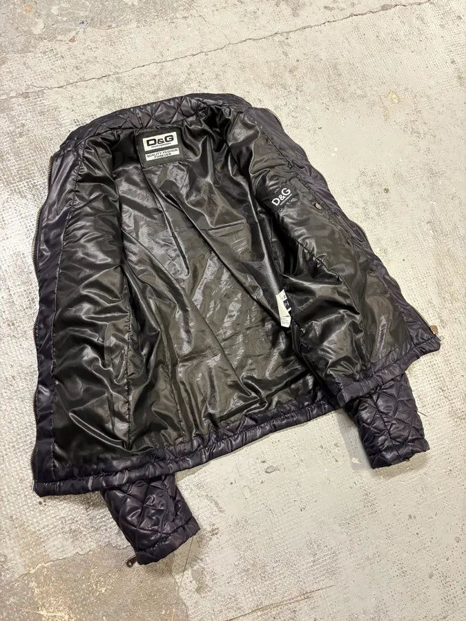 2000s Dolce & Gabbana Dark Purple Nylon Quilted Jacket AViotMV 6