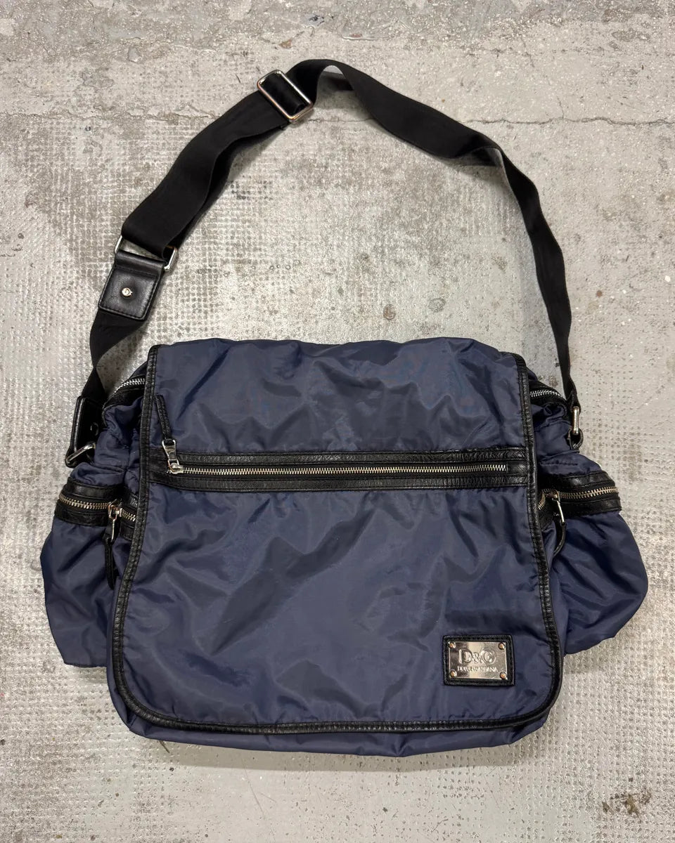 2000s Dolce & Gabbana Navy Nylon Shoulder Bag XYCoFYL 0