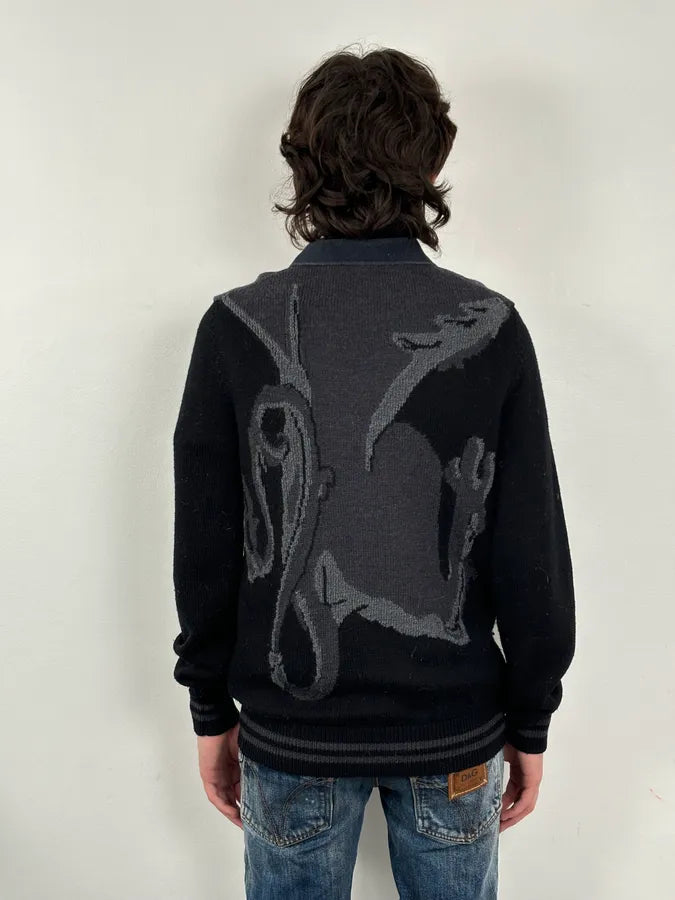 AW2017 Dolce & Gabbana Black King Panther Wool Sweater uAEDNgX 3