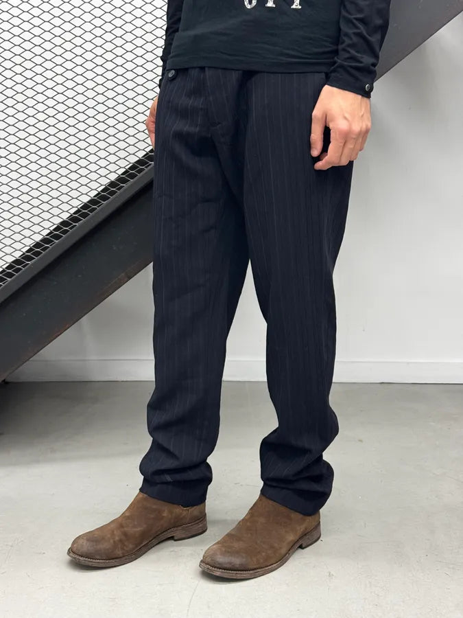 2000s Dolce & Gabbana Navy Pinstriped Classy Pants hAwlGrz 1