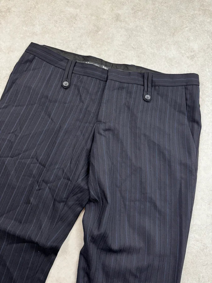 2000s Dolce & Gabbana Navy Pinstriped Classy Pants hAwlGrz 5