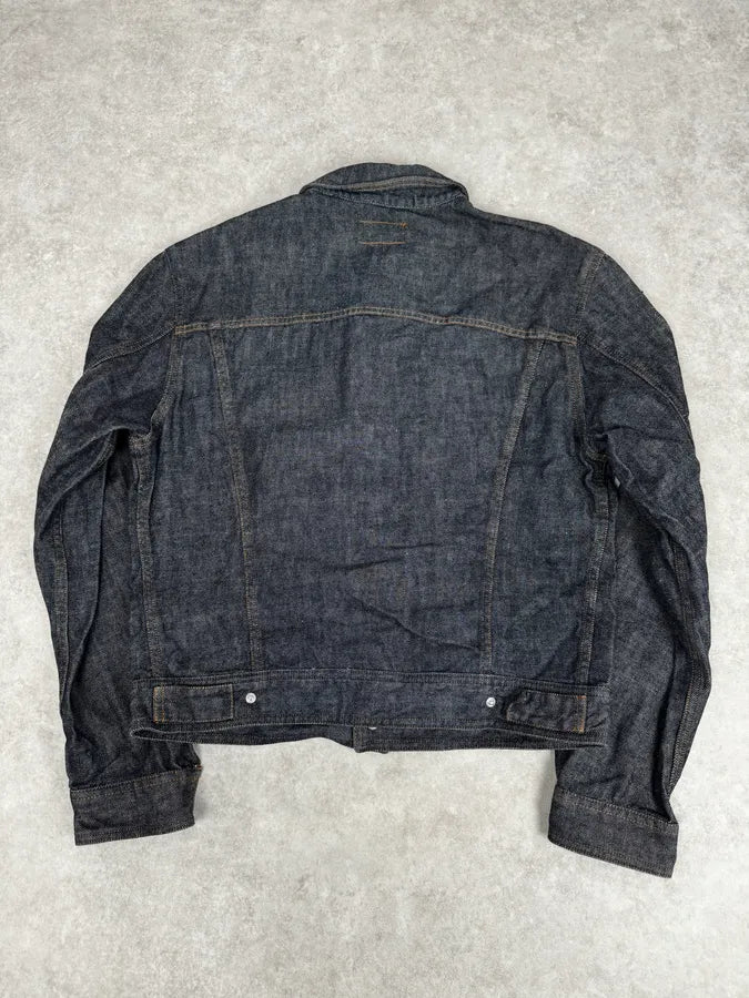 2000s Dolce & Gabbana Navy Raw Denim Jacket  QgbWjaD 3