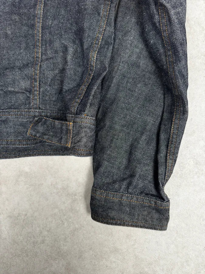 2000s Dolce & Gabbana Navy Raw Denim Jacket  QgbWjaD 11