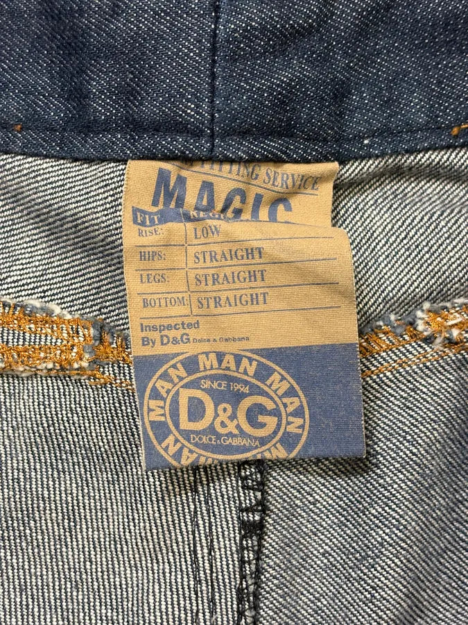 2000s Dolce & Gabbana Navy Raw Faded Denim Jeans bcFTZoJ 11