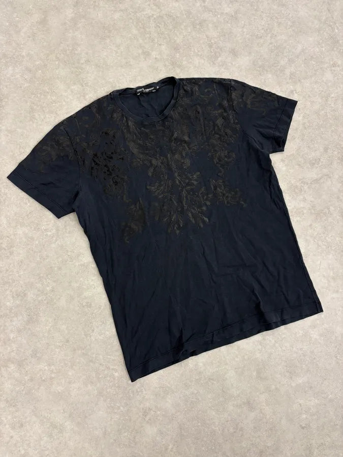 2000s Dolce & Gabbana Navy Royal Dynasty Ornate T-Shirt TRhLEDN 3