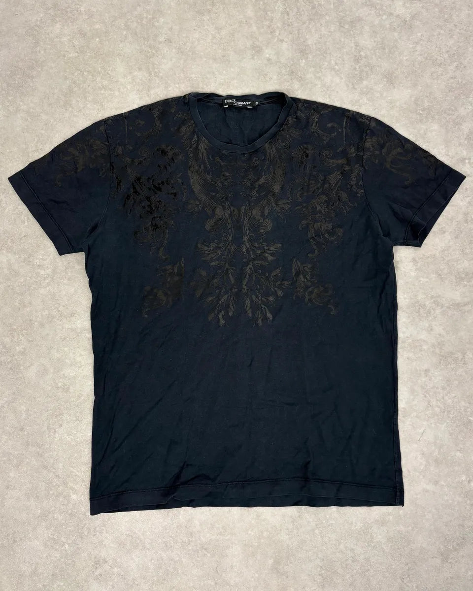 2000s Dolce & Gabbana Navy Royal Dynasty Ornate T-Shirt TRhLEDN 0