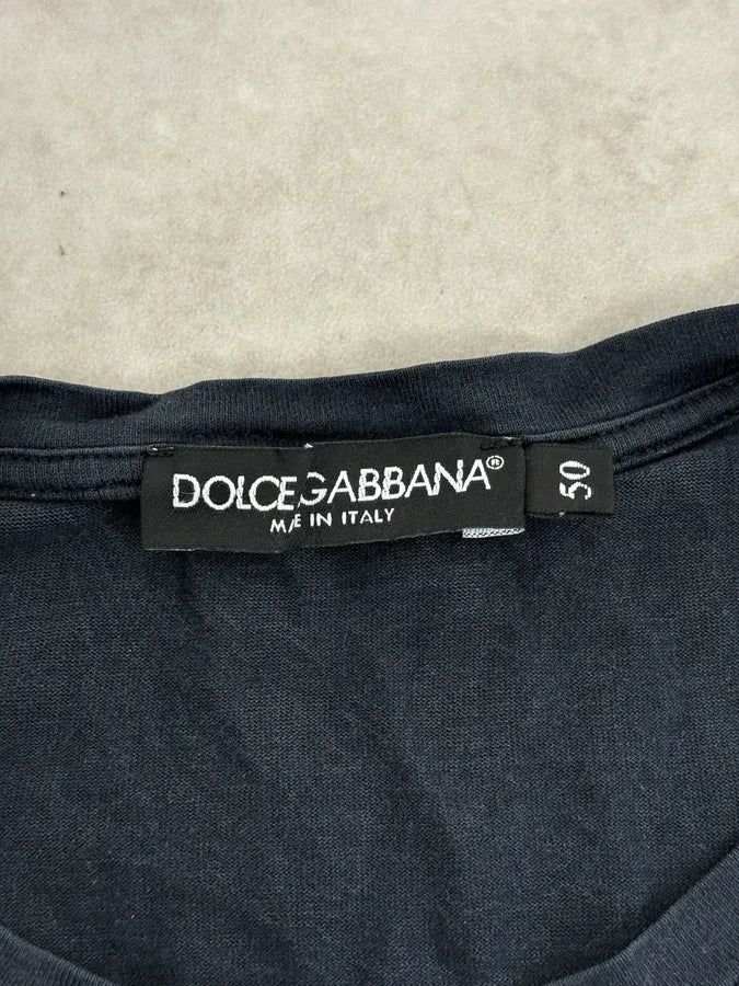 2000s Dolce & Gabbana Navy Royal Dynasty Ornate T-Shirt TRhLEDN 8