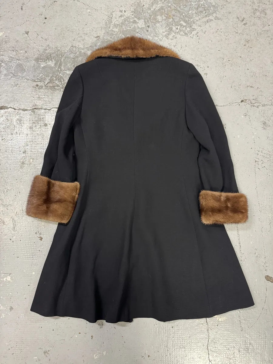 2000s Dolce & Gabbana Navy Royal Fur Collar Long Jacket FyxRQkO 2