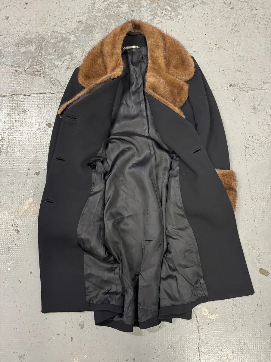 2000s Dolce & Gabbana Navy Royal Fur Collar Long Jacket FyxRQkO 6