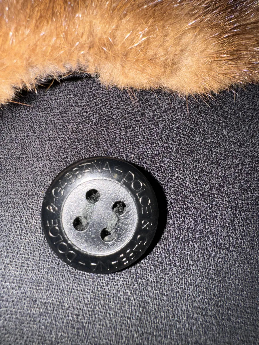 2000s Dolce & Gabbana Navy Royal Fur Collar Long Jacket FyxRQkO 8