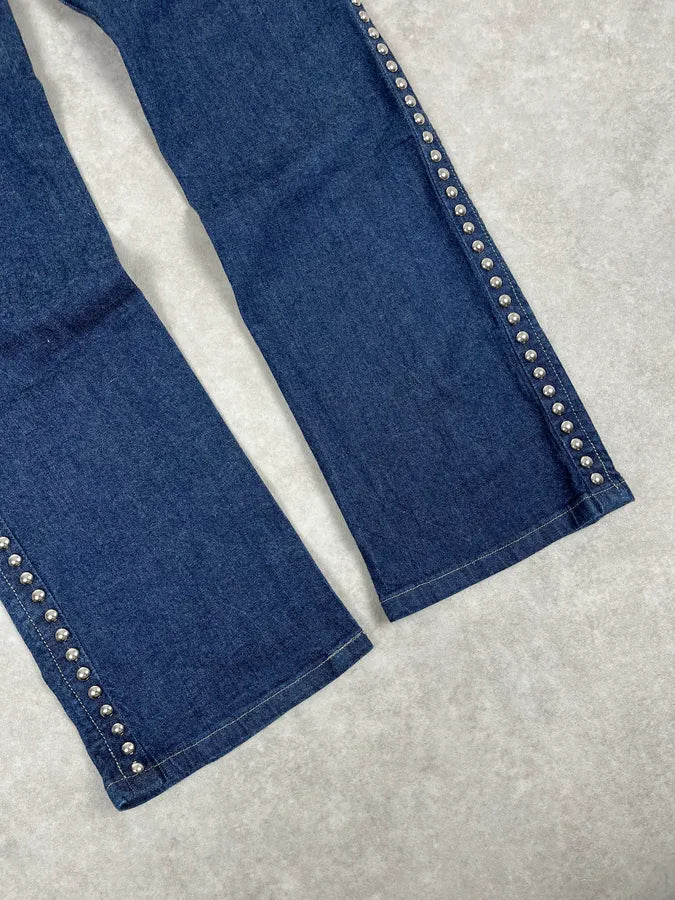 2000s Dolce & Gabbana Navy Studded Jeans GefYvjf 6