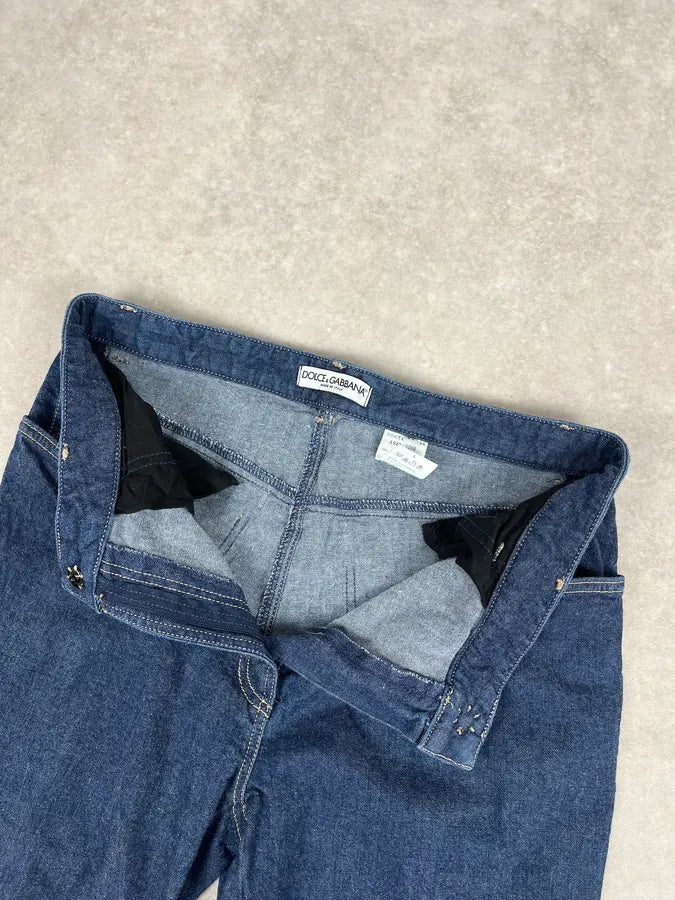 2000s Dolce & Gabbana Navy Studded Jeans GefYvjf 9