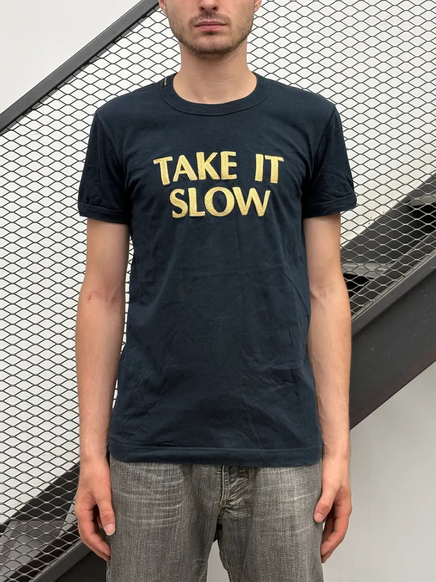 2000s Dolce & Gabbana Navy Take It Slow T-Shirt pLwIaIv 1