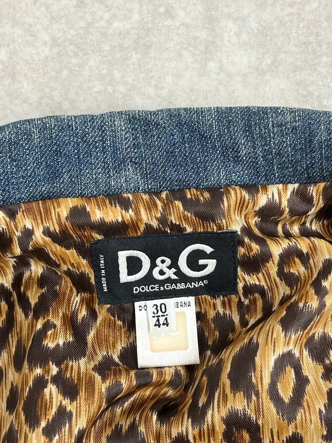 2000s Dolce & Gabbana Navy Tweed & Denim Hybrid Jacket BClmrKb 11