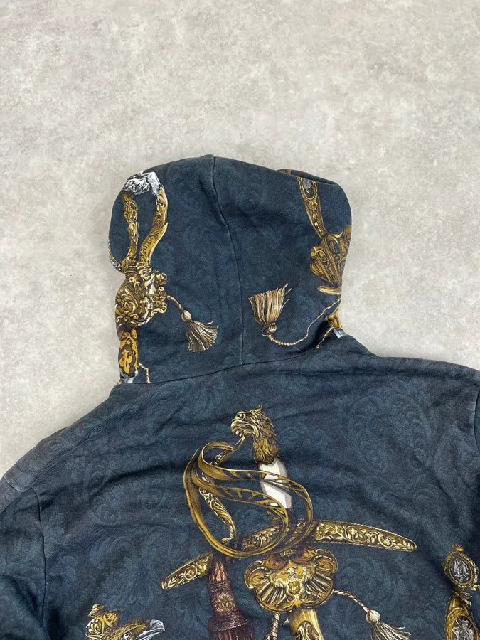 AW2017 Dolce & Gabbana Navy Swords Avant-Garde Zip-up Hoodie PkanKFP 6