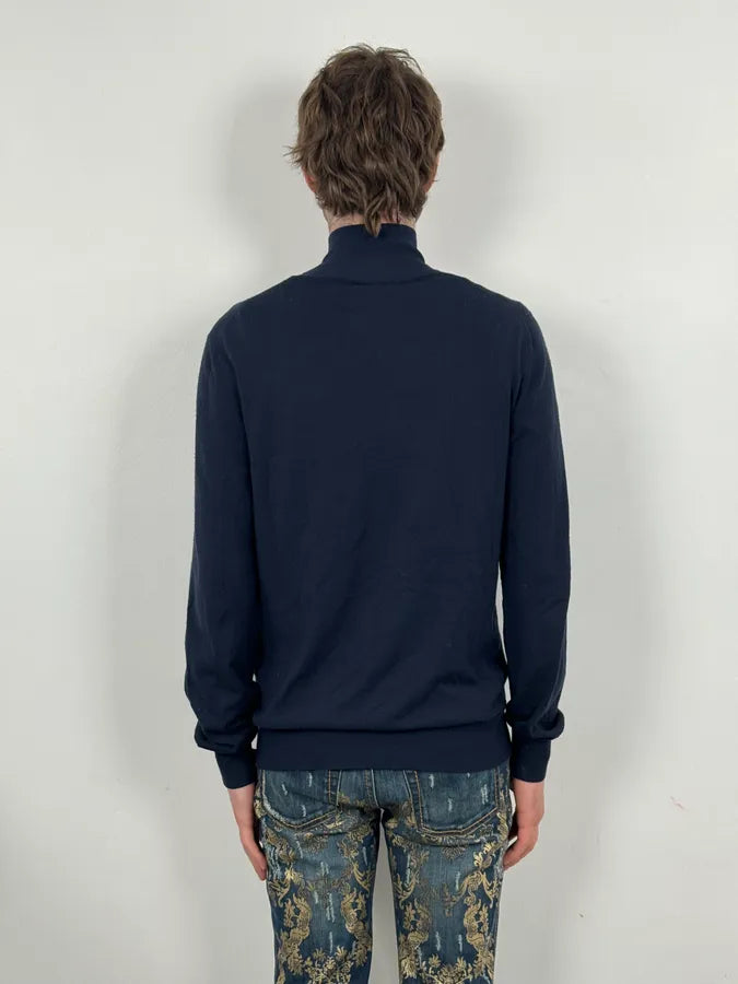 SS2008 Dolce & Gabbana Navy Wool Classy Cardigan qNYmBjo 2