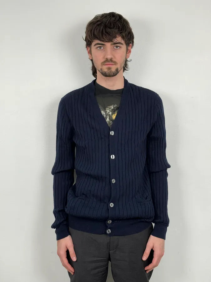2000s Dolce & Gabbana Navy Wool Cardigan MbSUfLI 0