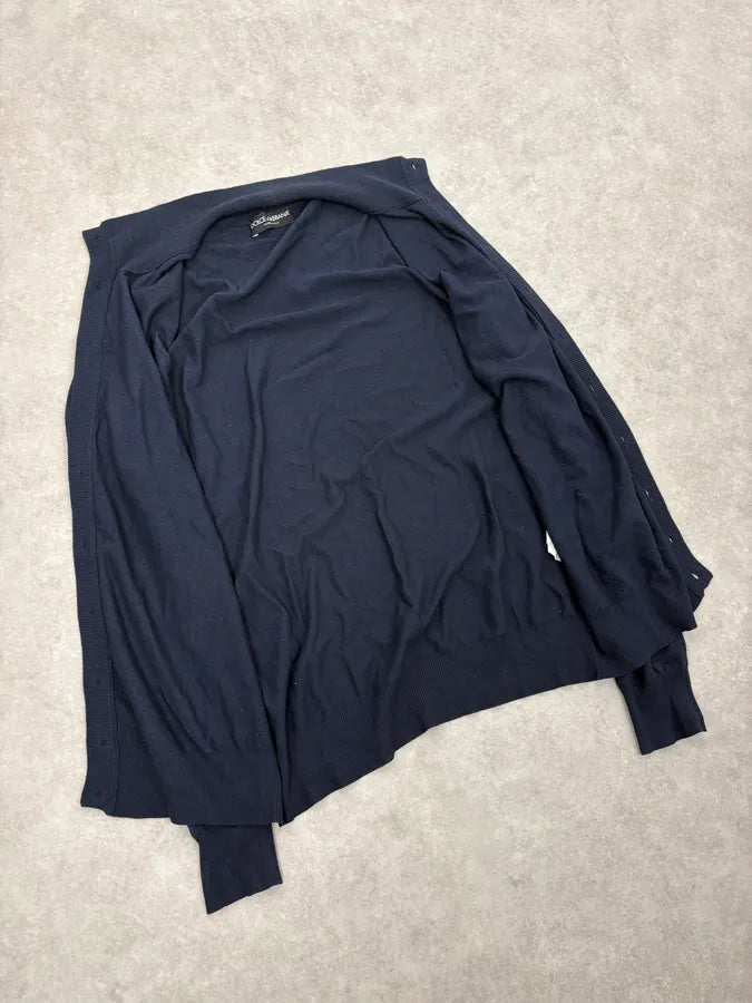SS2008 Dolce & Gabbana Navy Wool Classy Cardigan qNYmBjo 6