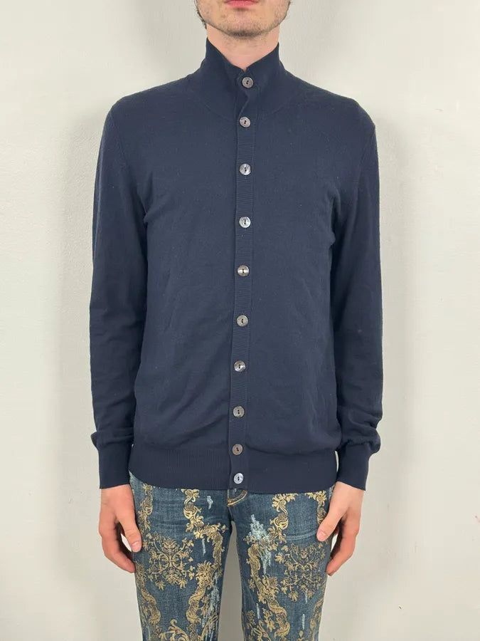 SS2008 Dolce & Gabbana Navy Wool Classy Cardigan qNYmBjo 1