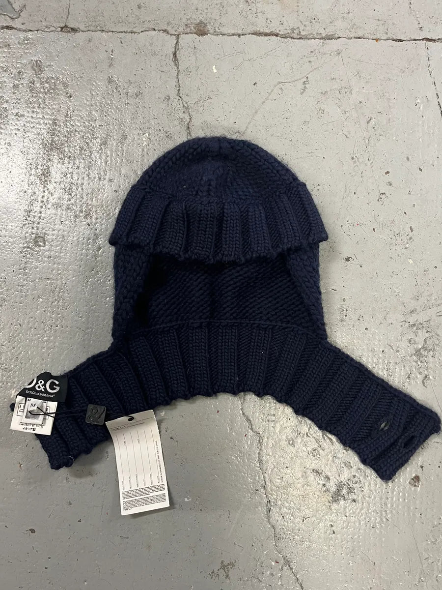 2000s Dolce & Gabbana Navy Wool Hood Hat FfKMzWY 3