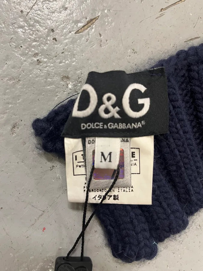 2000s Dolce & Gabbana Navy Wool Hood Hat FfKMzWY 7