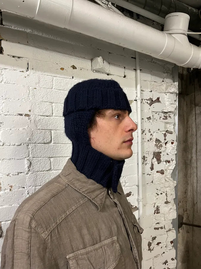 2000s Dolce & Gabbana Navy Wool Hood Hat FfKMzWY 1