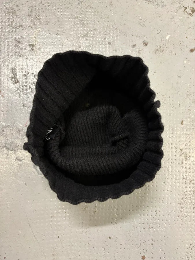 AW2006 Dolce & Gabbana Black Wool Ribbed Beanie KfjSmgX 7