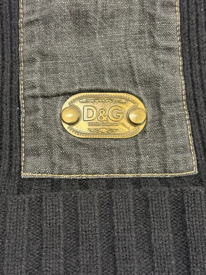 AW2006 Dolce & Gabbana Black Wool Ribbed Beanie KfjSmgX 8