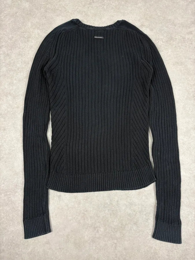 2000s Dolce & Gabbana Navy Wool Sweater qRUXwuv 5