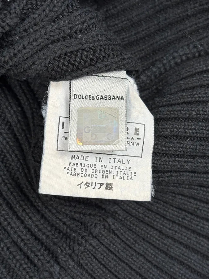 2000s Dolce & Gabbana Navy Wool Sweater qRUXwuv 8
