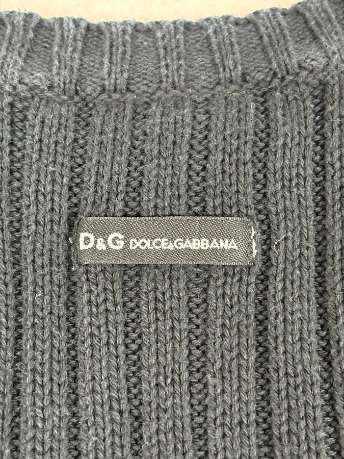 2000s Dolce & Gabbana Navy Wool Sweater qRUXwuv 6