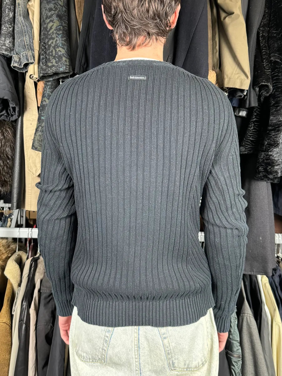 2000s Dolce & Gabbana Navy Wool Sweater qRUXwuv 2