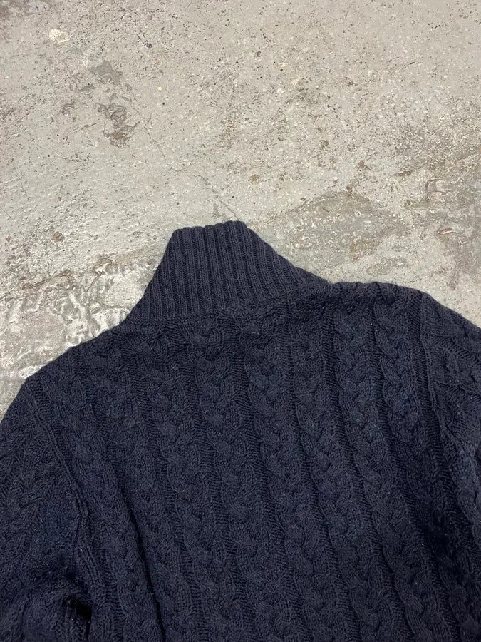 2000s Dolce & Gabbana Navy Wool Zip-up Sweater rUFhmSK 7