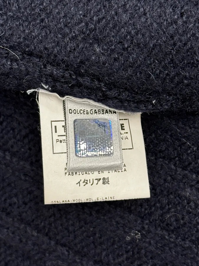 2000s Dolce & Gabbana Navy Wool Zip-up Sweater VoZeemi 10