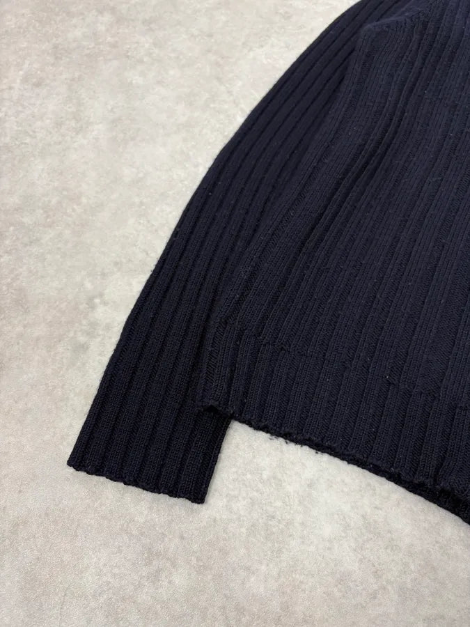 2000s Dolce & Gabbana Navy Wool Zip-Up Sweater VIXIWmA 7