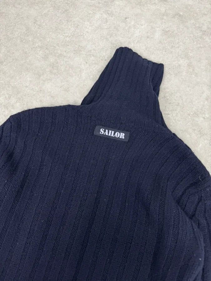 2000s Dolce & Gabbana Navy Wool Zip-up Sweater VoZeemi 6