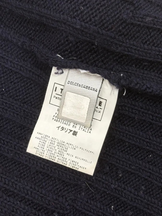 2000s Dolce & Gabbana Navy Wool Zip-Up Sweater VIXIWmA 11