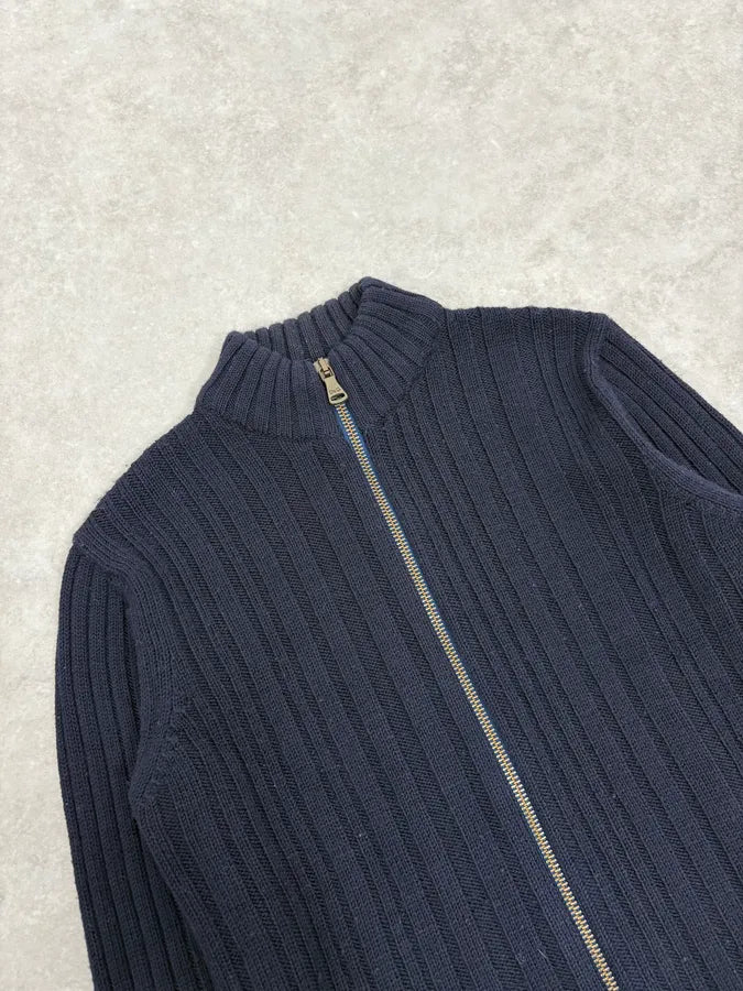 2000s Dolce & Gabbana Navy Wool Zip-Up Sweater VIXIWmA 4