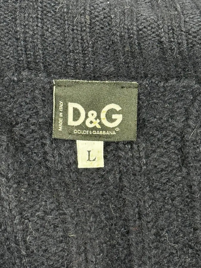 2000s Dolce & Gabbana Navy Wool Zip-up Sweater VoZeemi 9