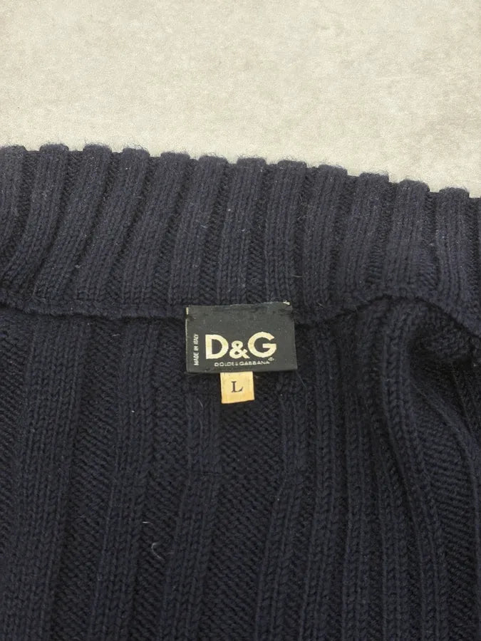 2000s Dolce & Gabbana Navy Wool Zip-Up Sweater VIXIWmA 10
