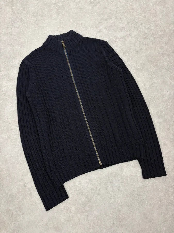 2000s Dolce & Gabbana Navy Wool Zip-Up Sweater VIXIWmA 3